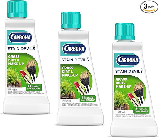 Carbona Stain Devils® #6 | Grass, Dirt & Make-Up | Professional Strength Laundry Stain Remover | Multi-Fabric Cleaner | Safe On Skin & Washable Fabrics | 1.7 Fl Oz, 3 Pack