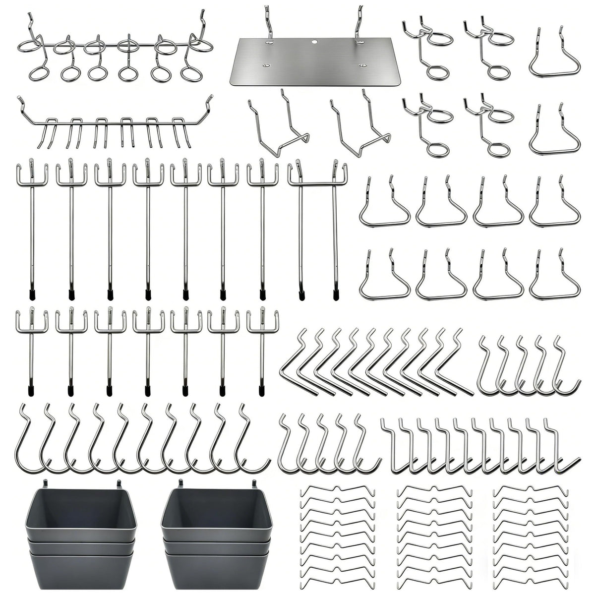 FRIMOONY Pegboard Hooks Assortment with Pegboard Bins, Peg Locks - Image 1