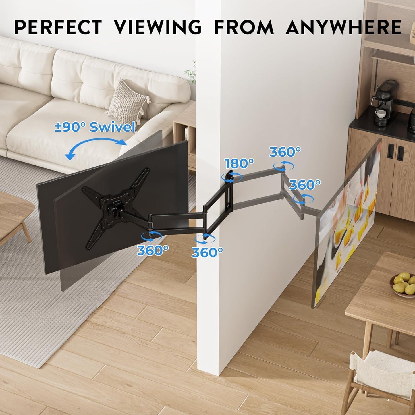 Full Motion TV Wall Mount — 26–65"