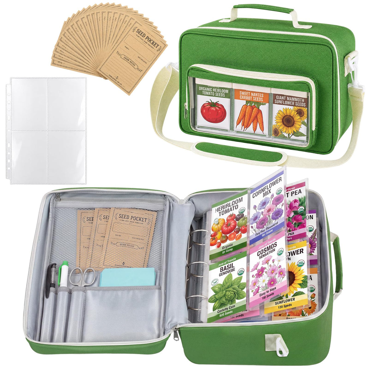 Seed Storage Organizer Binder with 50 Sheet Protectors - Image 1