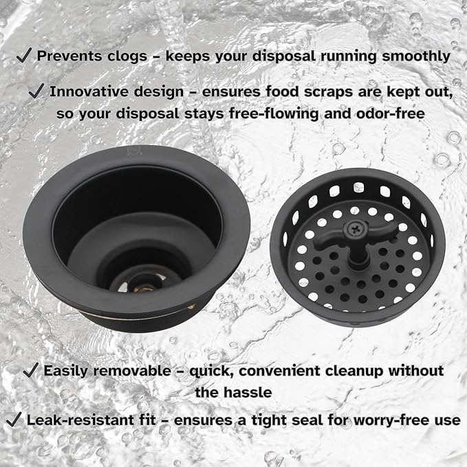 Westbrass Wing Nut Style Large Kitchen Sink Basket Strainer, Matte Black, D213-62 Twin