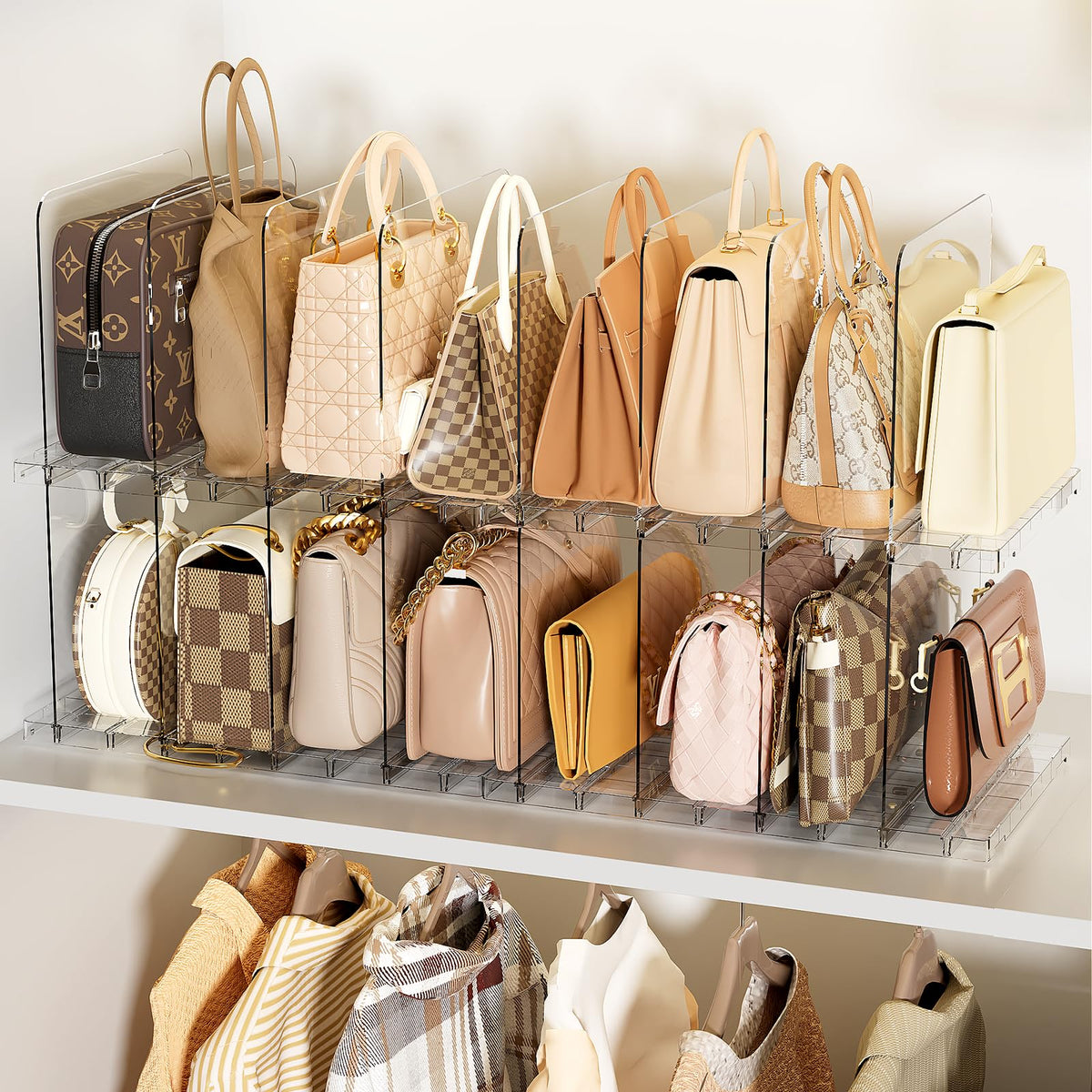 Stackable Bag & Purse Organizer for Closet Shelf Acr | All Products - Image 1