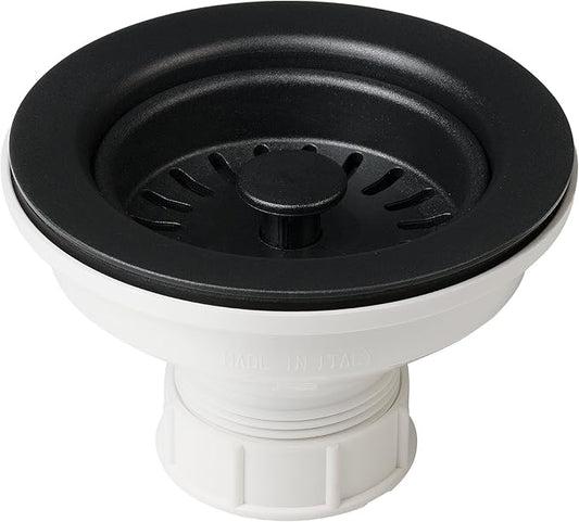 Kraus Kitchen Sink Strainer for 3.5-Inch Drain Openings in Black, PST1-BL