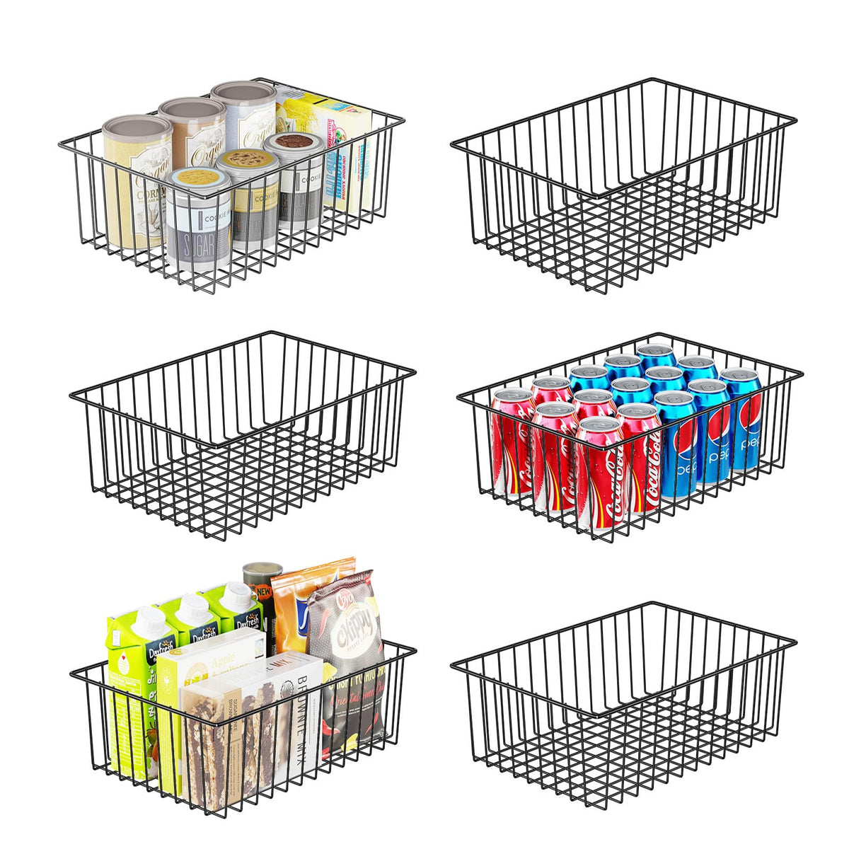 Simple Trending 6 Pack Large Metal Wire Baskets for | All Products - Image 1