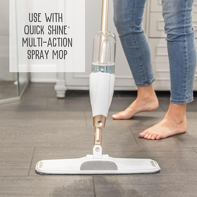 Quick Shine Hardwood Floor Cleaner 64oz, 4Pk| Use in Spray & Vac Mops| Removes Dirt & Scuff Marks| Ready-to-Use, Streak Free, No Rinse| Safer Choice Cleaner| Perfect for Gentle and Effective Cleaning