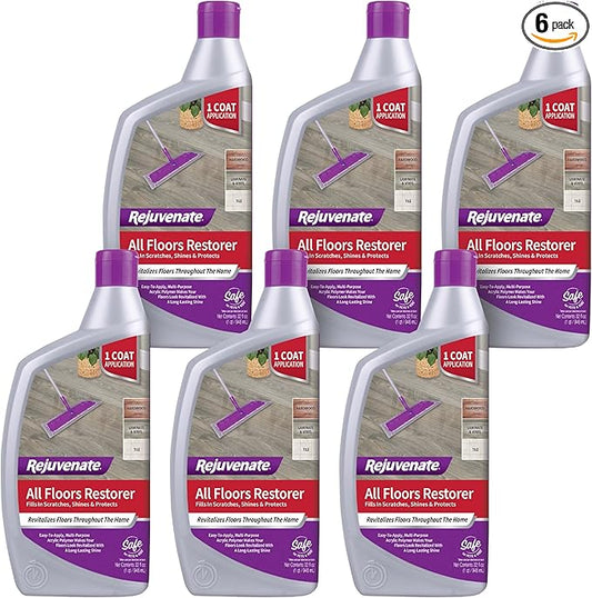 Rejuvenate All Floors Restorer Fills Scratches, Shines And Protects All Floor Types, Including Hardwood, Laminate, Vinyl And Tile, 32 Ounces, 6 Pack