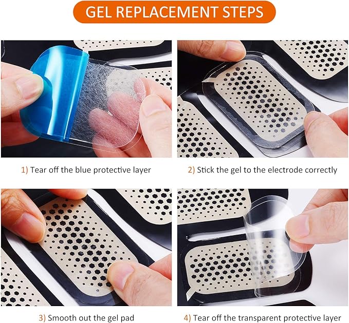 50 Pcs/25 Pack Gel Pads for Abs Stimulator Ab Trainer Replacement Gel Sheet for EMS AB Stimulator Gel Pad for All Abdominal Belts Muscle Stimulator Ab Toner
