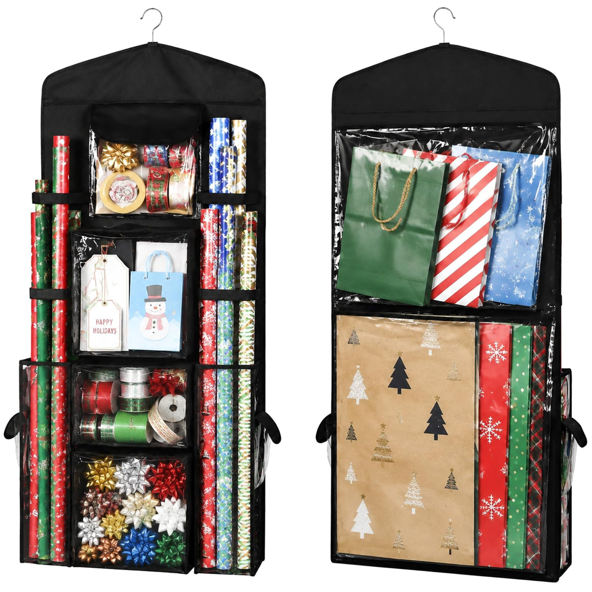 Wrapping Paper Storage Organizer, Double-Sided Hanging - Image 1