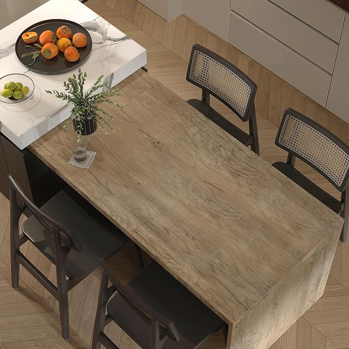 Brown Wood Contact Paper for Cabinets Drawers Wood Grain Vinyl Wrap 3D Wood Textured Wallpaper Peel and Stick Countertops 31.5"×354" Oak Maple Walnut Wood Stickers Furniture Film Wooden Wall Paper