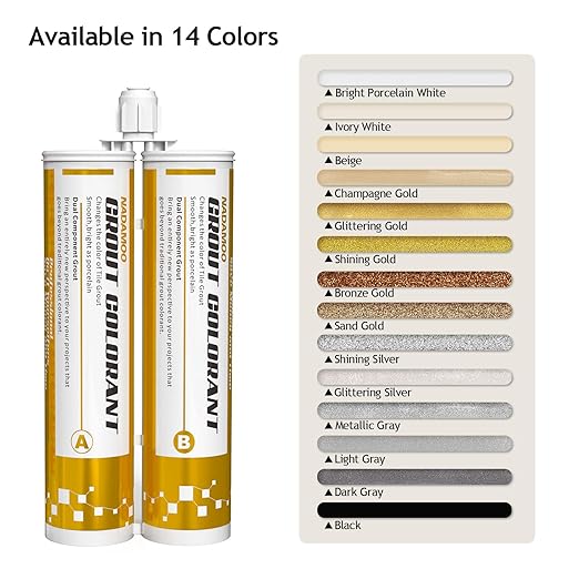 NADAMOO Epoxy Grout Bright Porcelain White, Dual Tubes Waterproof Tile Grout 19oz 400ml, Restore Tile Grout Line for Shower Bathroom Wet Room Kitchen, Caulk Gun NOT Included
