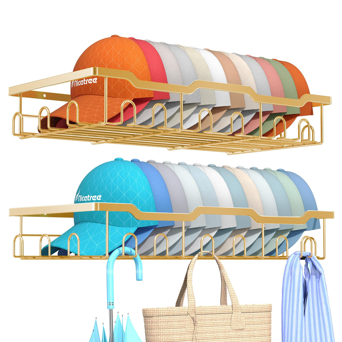 Nicetree Hat Racks for Baseball Caps Wall - Metal Hat - Image 1