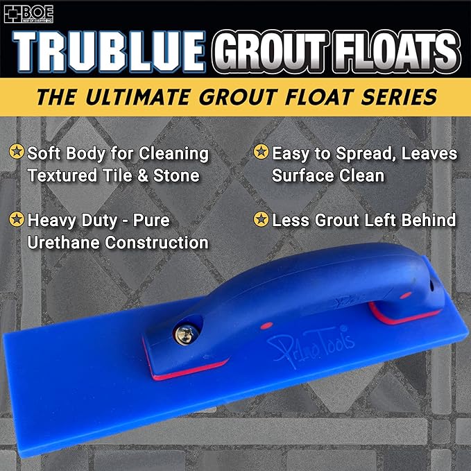 TruBlue Urethane Grout Float for Tile, Soft and Flexible Tile Grout Float Tool with Comfort Grip Handle, 3" x 12"