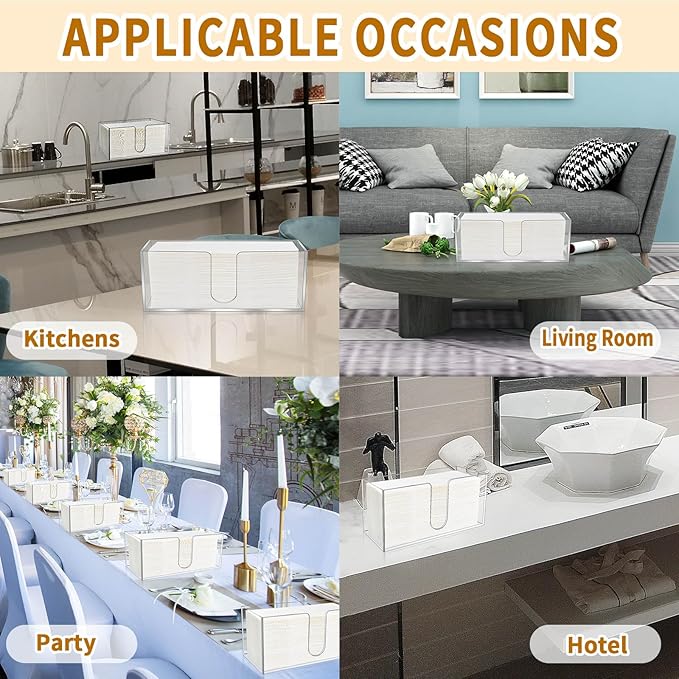 1 Pack Acrylic Paper Towel Holder, Countertop Napkin Dispenser for C-Fold, Multi-Fold & Trifold Paper Towels, 5mm Transparent Acrylic for Kitchen, Bathroom & Restaurant (1)