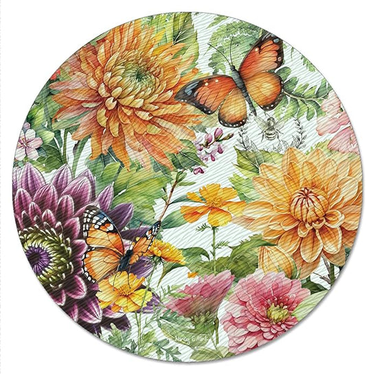 CounterArt Botanica 4mm Tempered Glass Lazy Susan Turntable 13" Diameter Condiment Caddy Cake Plate Pizza Server