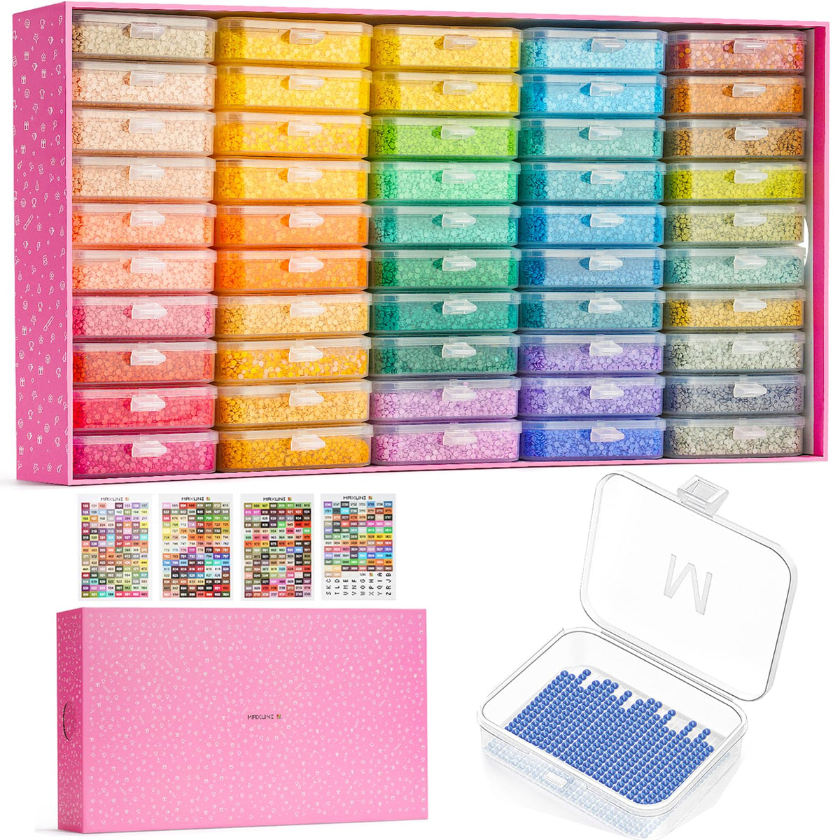 50PCS Diamond Painting Storage Containers Trays with Lids - Image 1