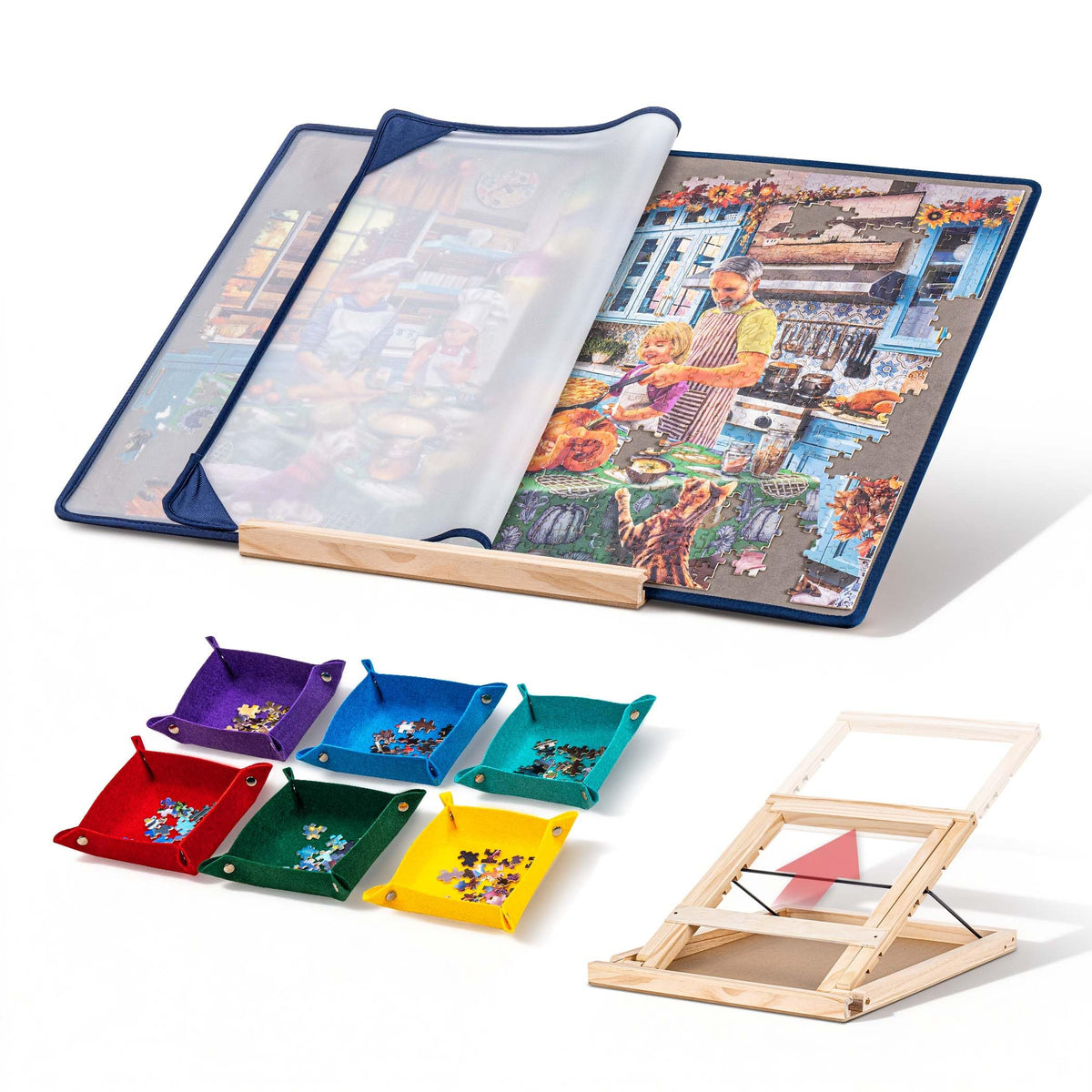 Tektalk Jigsaw Puzzle Board with 3 Angle | Home Organization - Image 1