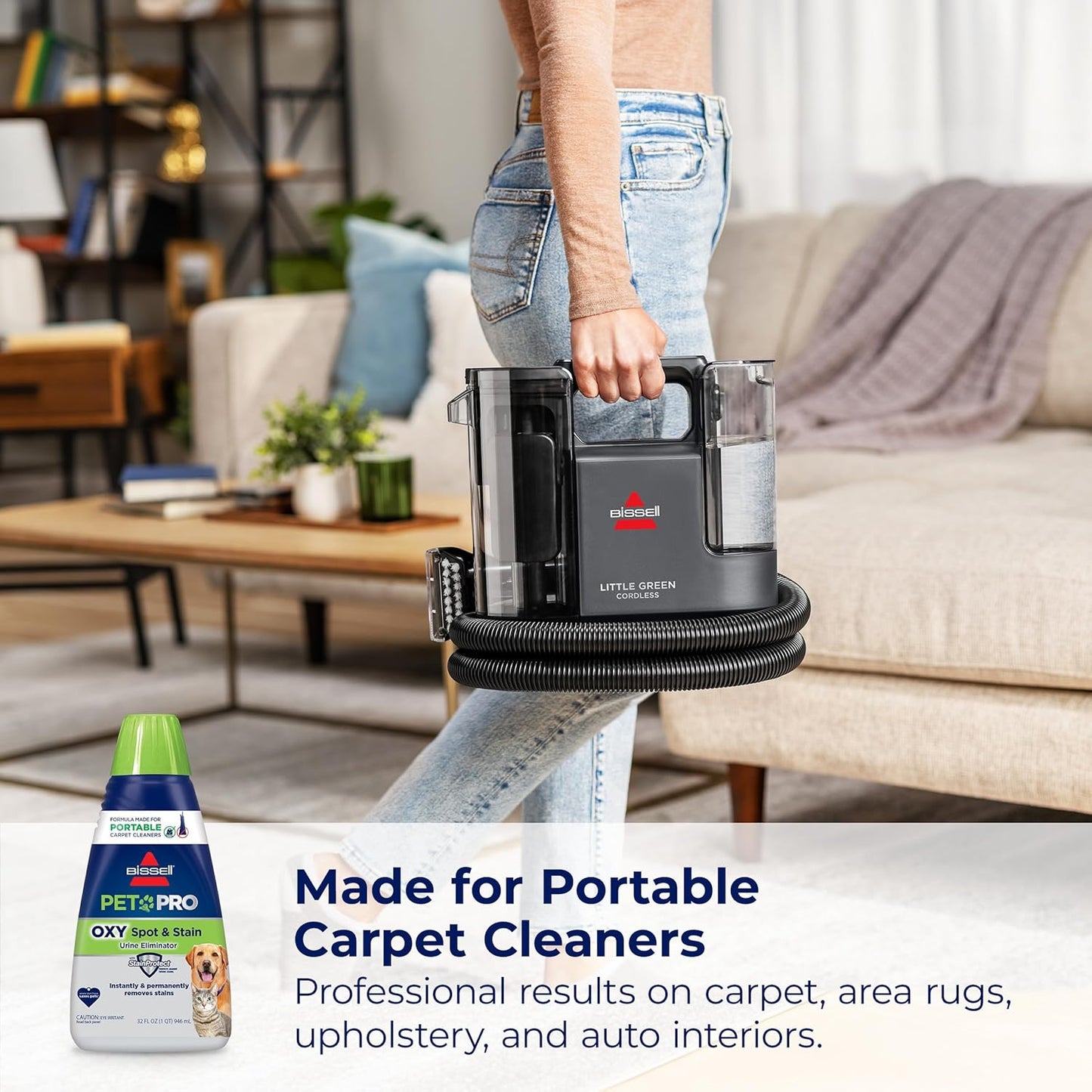BISSELL PET PRO OXY Spot & Stain Formula – Portable Carpet Cleaner Solution (32 oz) | Fixory911