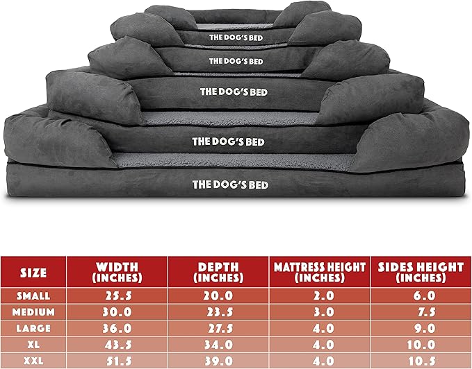 The Dog’s Bed, Small Plush Grey, Memory Foam, Pain Relief: Arthritis, Hip & Elbow Dysplasia, Post Surgery, Lameness, Supportive, Calming, Waterproof Washable Cover