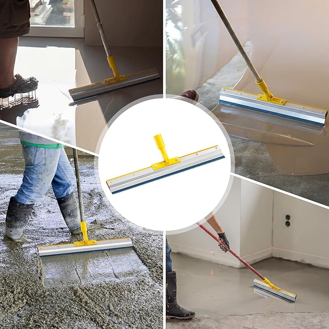 2 Pack 22" Notched Squeegee for Epoxy with 5mm Serrated Blade for Self Leveling Cement Urethane Epoxy Floor Tools