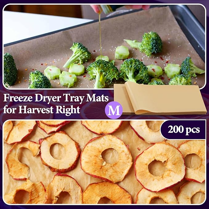 200 Packs Parchment Paper Sheets for Harvest Right Freeze Dryer - Harvest Right Freeze Dryer Accessories for Medium Trays, Parchment Sheets, Freeze Dryer Tray Mats for Harvest Right(17" x 6.8")