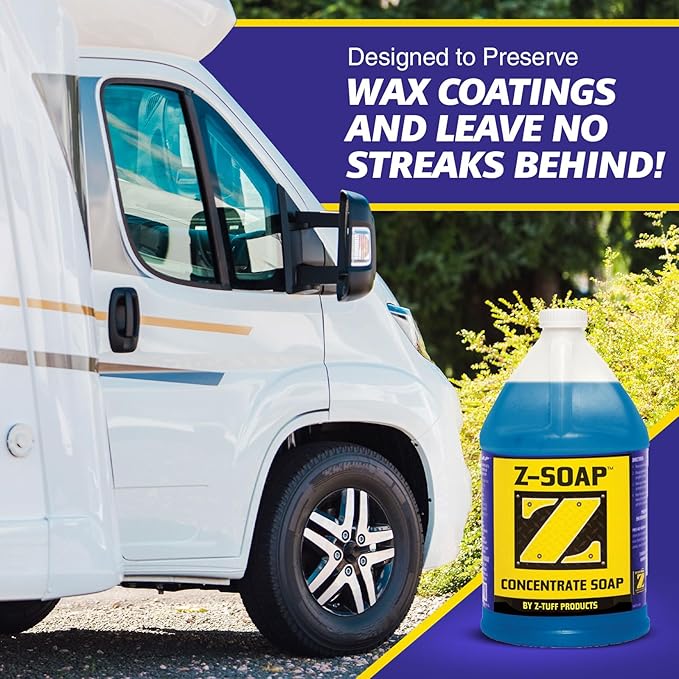 Z-TUFF PRODUCTS Soap Heavy-Duty Marine Soap for Boat Wash, RV and Car Cleaning, Remove Dirt, Stains, salt, Boat Cleaning Soap, Preserve Wax Coating - 1 Gallon Concentrated Soap