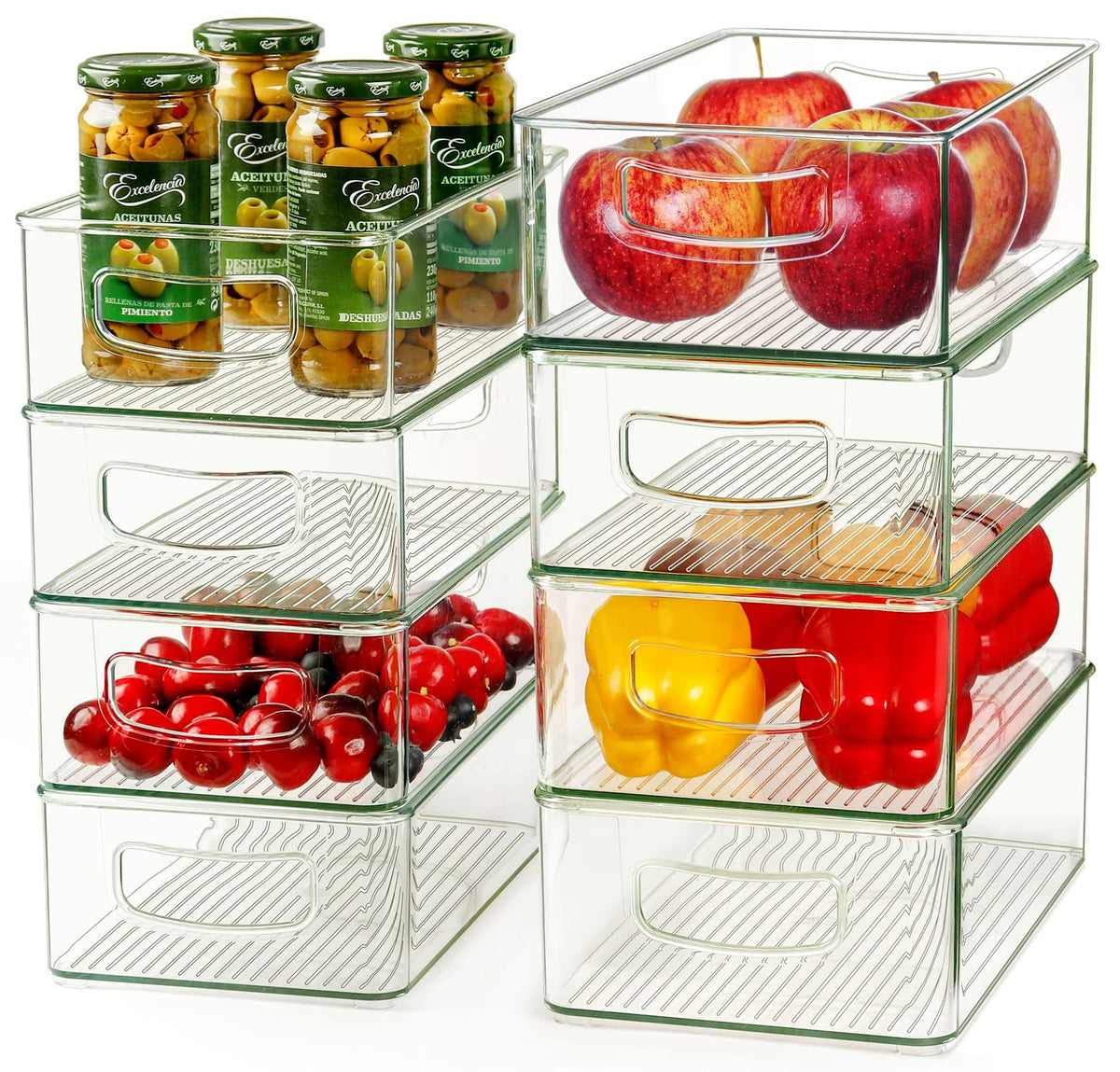 Clear Storage Bins 8 Packs for Refrigerator, 4 | Home Organization - Image 1