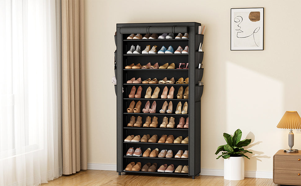 VTRIN Tall Shoe Rack with Cover, 10 Tier Shoe Organi | All Products - Image 8