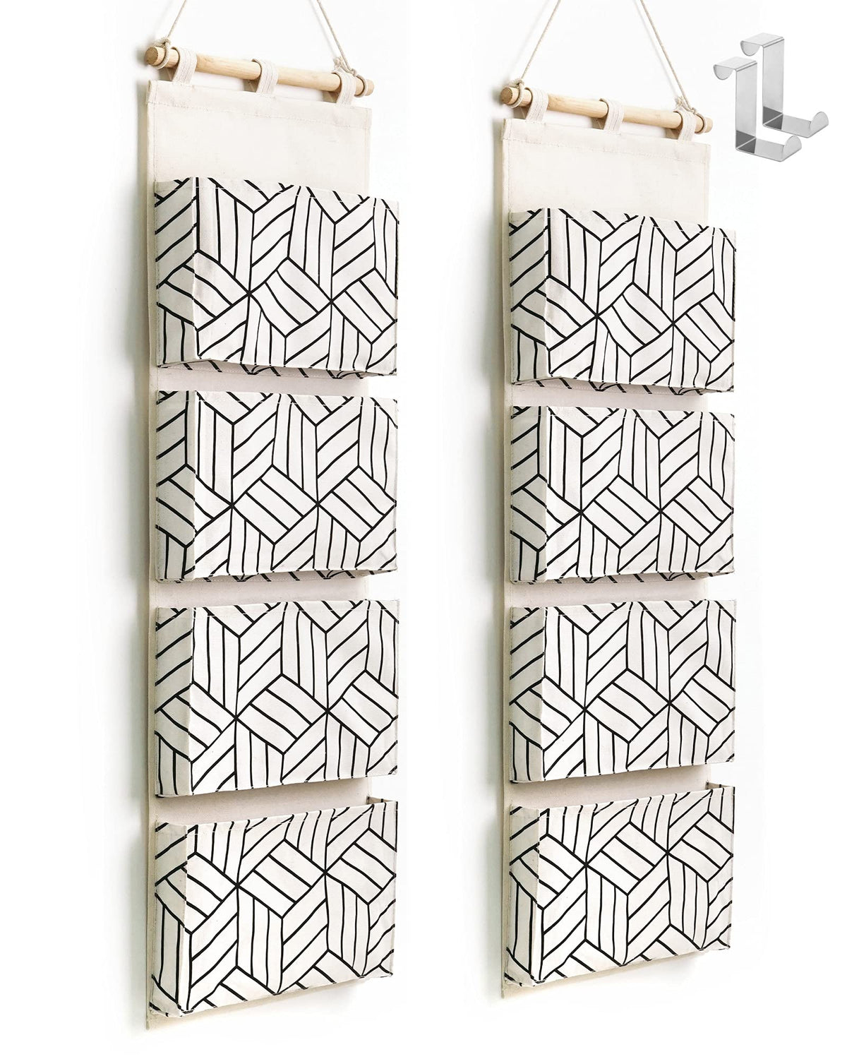 CROWNED 2Pcs Over Door Hanging Storage Bags Wall Mou | All Products - Image 1