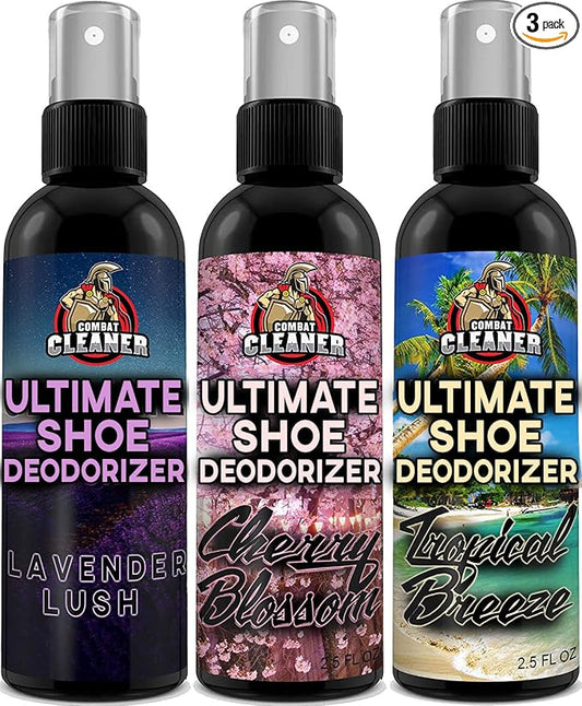 Shoe Deodorizer Spray (Women) | Disinfectant Foot Odor Eliminator, Air Freshener for Sneakers, Gym Bags, and Lockers | Women by Combat Cleaner