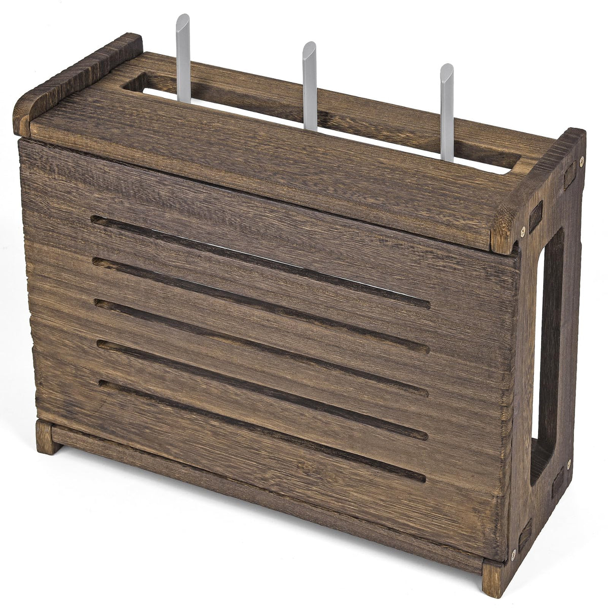 Wooden Router Shelf Wall Mount WiFi Router Storage Box - Image 1