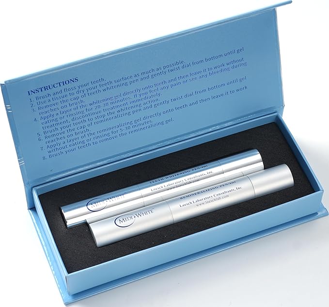 Bright & Protective Teeth Whitening Kit with Whitener Pen & Remineralization Gel Pen for Sensitive Teeth, On-The-go whitening Applicator, Whitening Pen for Stain Removal, Travel-Friendly