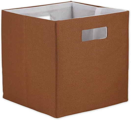 DII Collapsible Polyester Storage Cube, Solid, Lightweight and Durable, Large Square, 13x13x13, Cinnamon