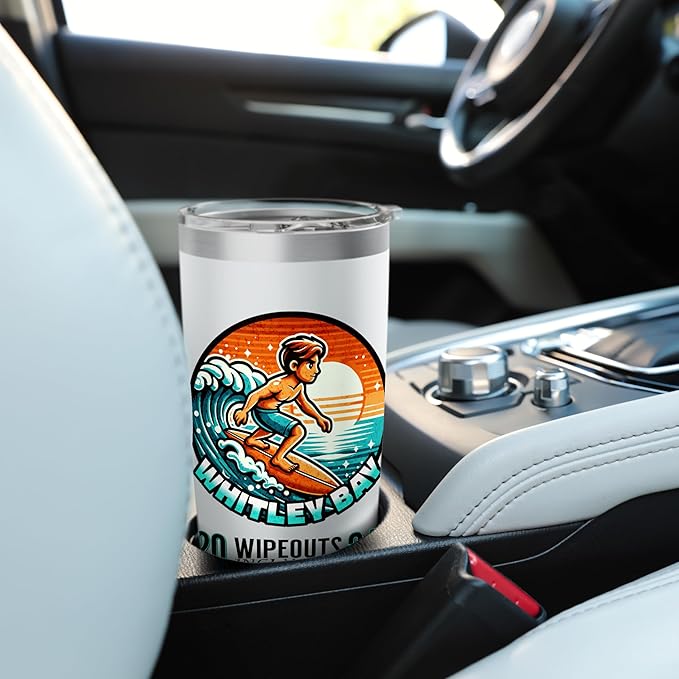 Whitley Bay Surfer Wipeouts Included 2024 Cartoon Style Stainless Steel Insulated Tumbler