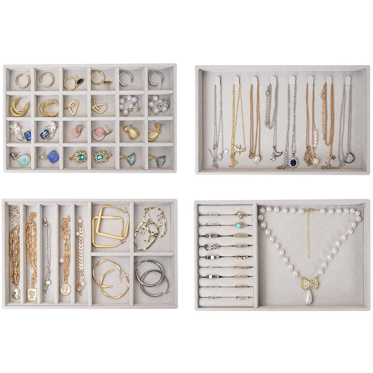 ProCase Stackable Jewelry Organizer Trays for Drawers - Image 1
