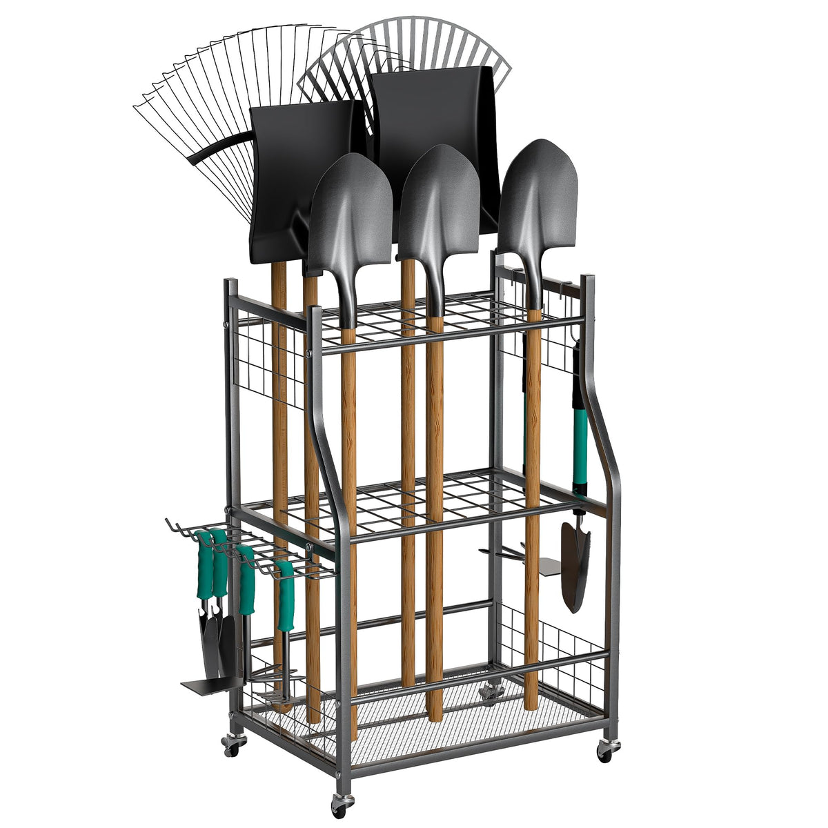 Garden Tool Organizer Stand, Garage Tool Storage Organization - Image 1