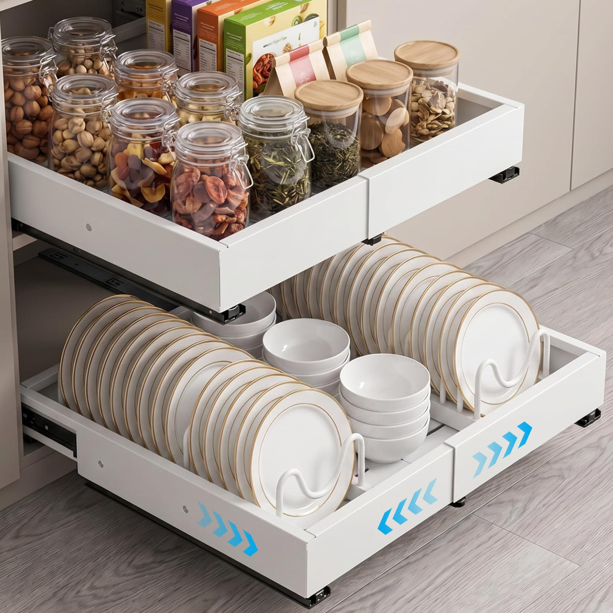 DOMNIU 2 Pack Pull Out Cabinet Organizers Width(12"-19") - Image 1