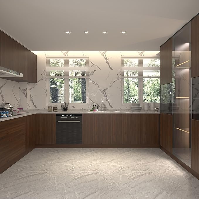 BOMENG Walnut Wood Contact Paper Roll Thick Brown Textured Wood Grain Peel and Stick Wallpaper Self Adhesive Vinyl Film Removable Waterproof Wallpaper for Cabinet Furniture Sticker 16"x79"