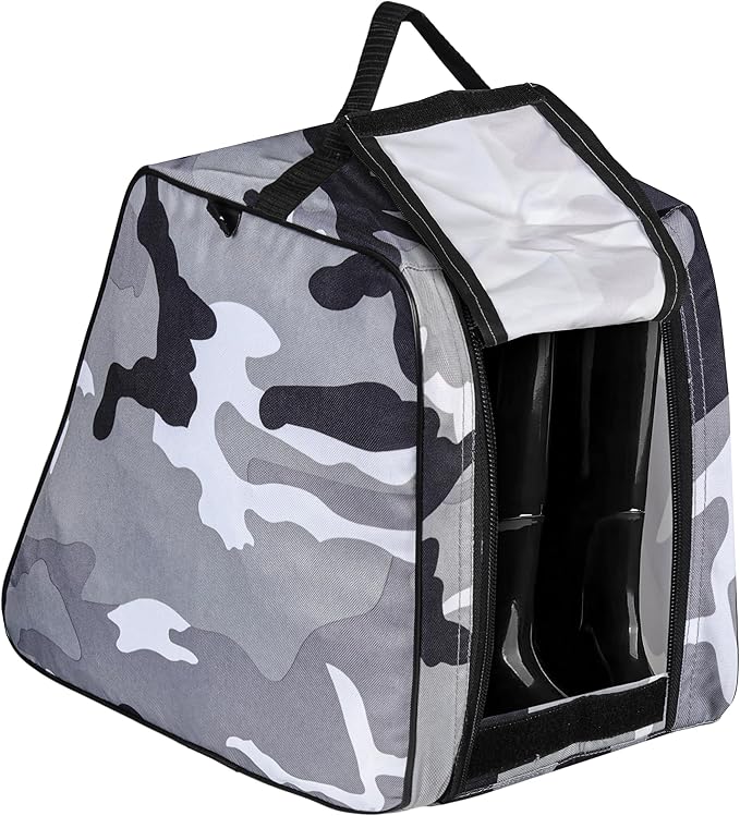 Shoe Bag Waterproof Sports Golf Boot Bag | Odor-Resistant Gym Kit Organiser Storage | Hiking Travel Dust-Proof Storage Bag for Wellington, Cowboy, Football, Rugby, Cricket Shoe (Gray Camo)
