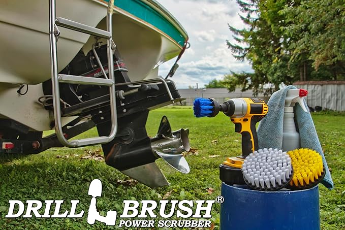 Spin Brush for Cleaning Bathroom - Cleaning Scrub Brush - Nylon Brushes for Cleaning - Soft Cleaning Brush - Thin Cleaning Brush for Tight Spaces - Boat Cleaning Brush - Tile Scrub Brush - Grout Tool