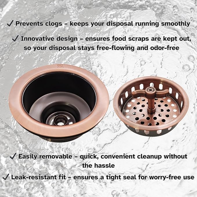 Westbrass Wing Nut Style Large Kitchen Sink Basket Strainer, 2 Pack, Antique Copper, D2135-11