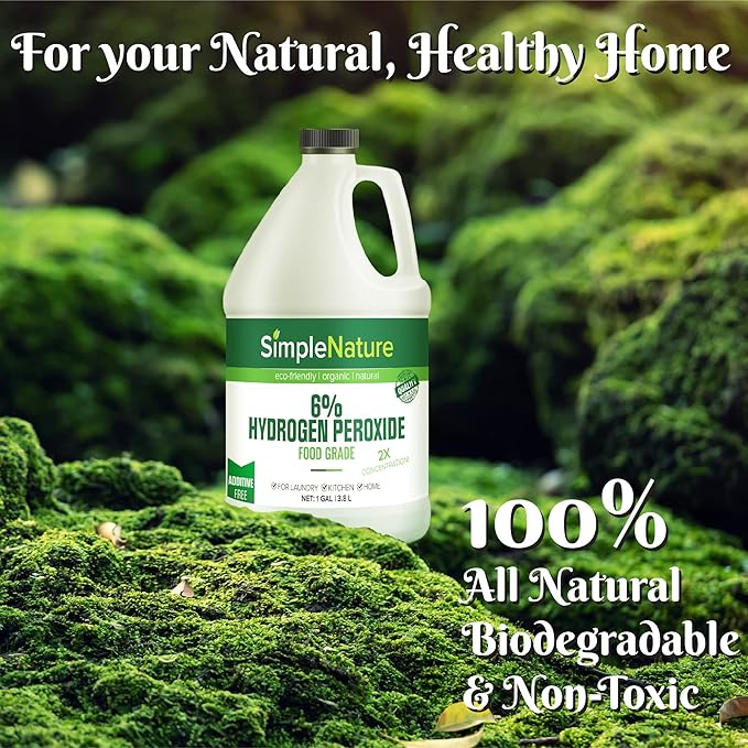 6% Food Grade Hydrogen Peroxide Solution - 4 Gallons - Ecofriendly Multipurpose Cleaner - Made in USA - Ideal for Commercial, Residential, Kitchen, Bath, Laundry, and More