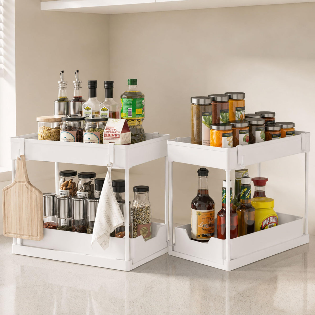 Under Sink Organizer, 2 Tier Pull-Out Storage Organizer - Image 1