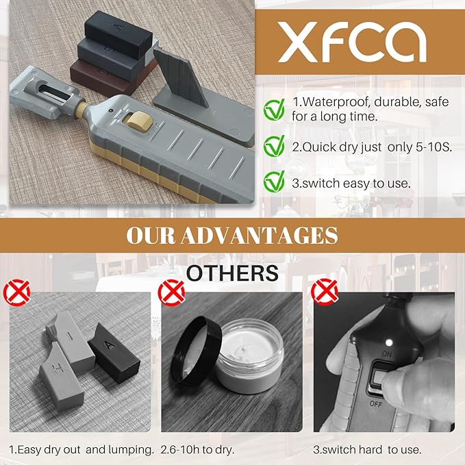 Laminate Hardwood Vinyl Floor Repair Kit with Heat Pen DIY Manual Floor Furniture Touch Up Marker Wood Floor Wax Cover Scratches,Cracks,Holes for Table,Door