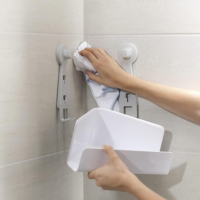 Joseph Joseph EasyStore Corner Shower Caddy, 2 Pack (no Mirror), White
