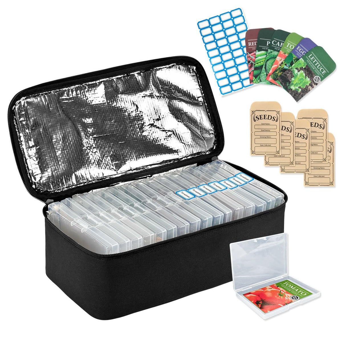Boczif 16 Slot Seed storage Organizer Box Hold 80 to 100 - Image 1
