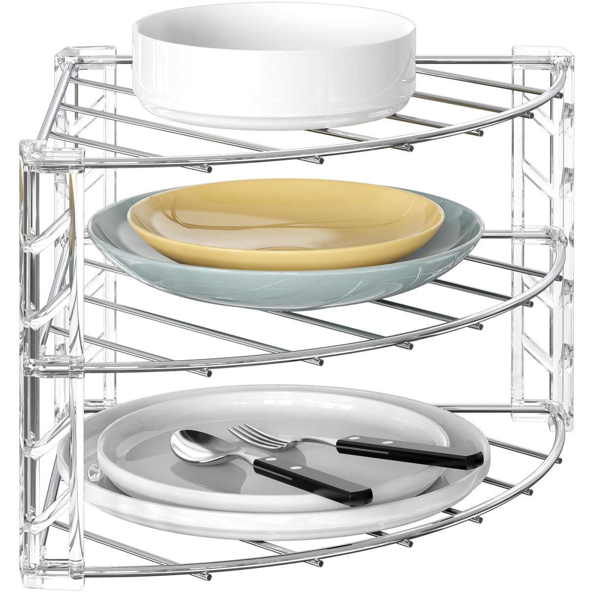 Deco Brothers 3-Tier Counter and Cabinet Corner Shelf Organizer - Image 1