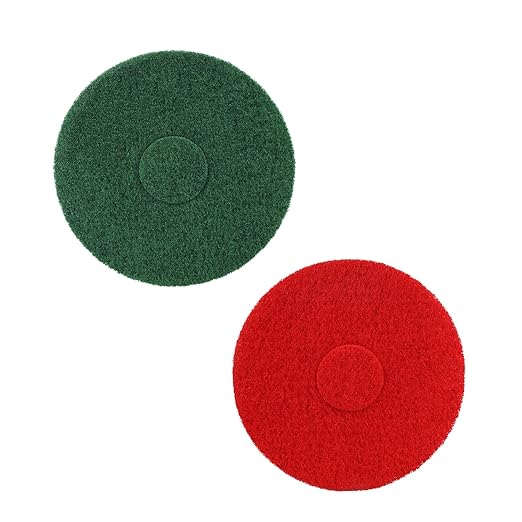Cleaning Orbiter Pad 437.049 437.056 Fits for Oreck 550MC Orbiter Floor Machine-Medium Grit (150),12inch Diameter Floor Scrubber Pads (Green & Red)