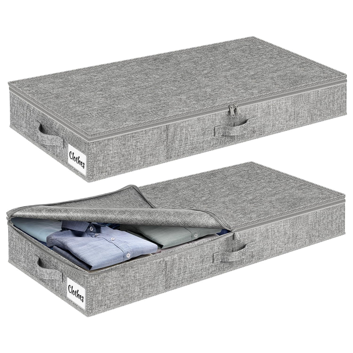 Under Bed Storage Container Bins 2 Pack, 4 Inch Thin Low Profile - Image 1