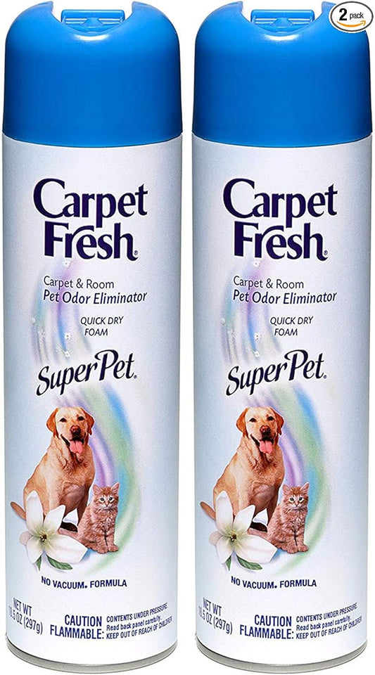 Carpet Fresh No Vacuum Foam Carpet Refresher, Super Pet 10.50 oz (Pack of 2)