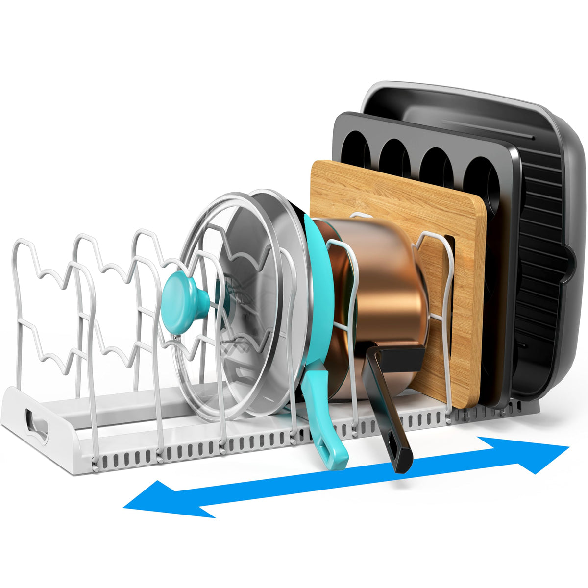 Simple Houseware Expandable Pan Rack 10 Adjustable C | All Products - Image 1